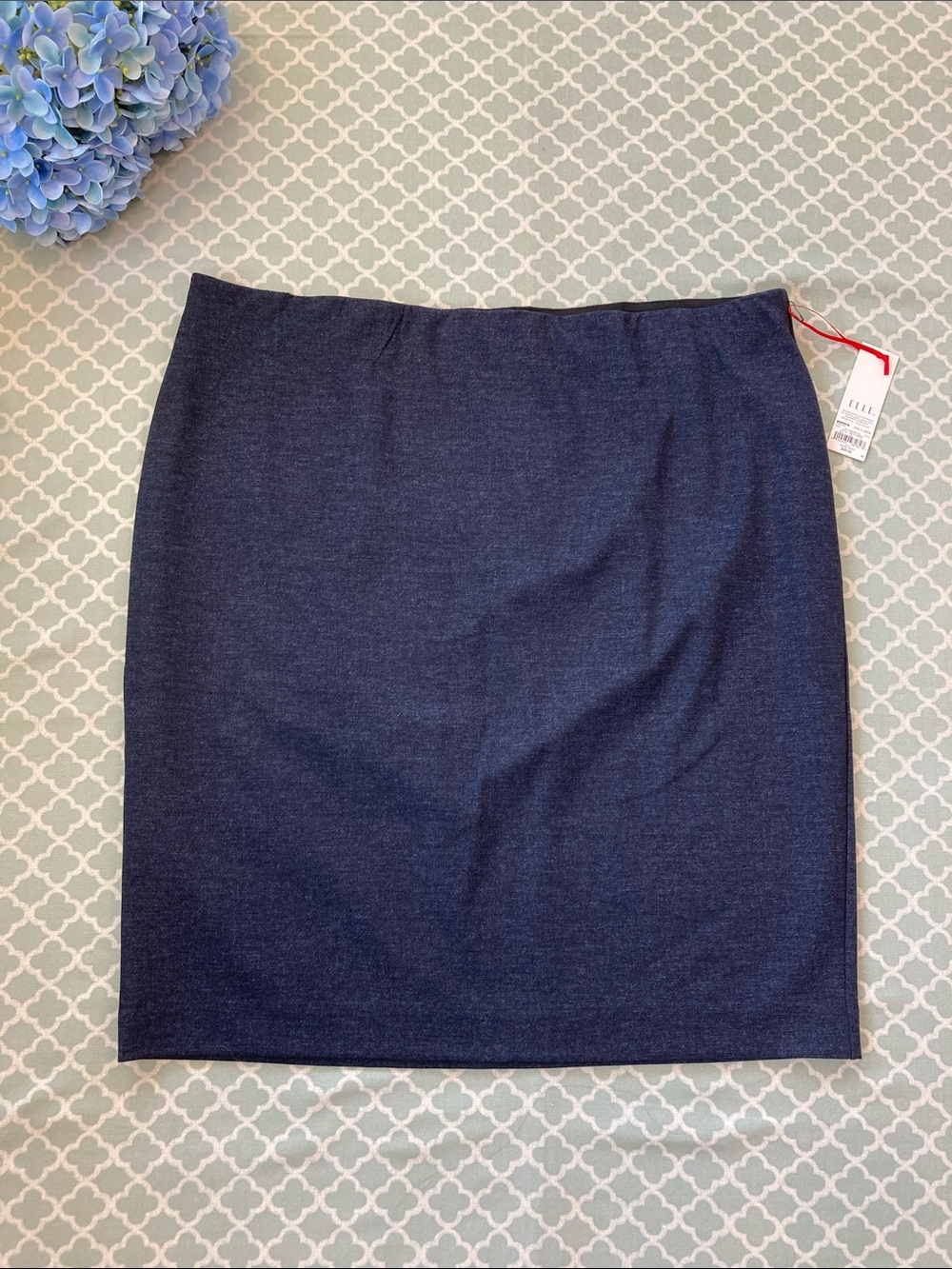 NWD Elle Denim Look Stretch Pull On Pencil Skirt XL